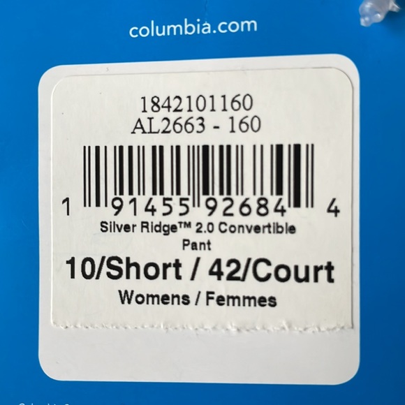 Ladies Columbia Active Fit convertible Straight Leg size 10 Short pants - Picture 6 of 6